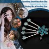6 Pcs Christmas Snowflake Hair Clips Set Silver White Rhinestone Metal Snowflake Hair Pins Winter Decorative Hair Accessories for Women Girls