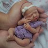 MYREBABY Reborn Baby Doll ，7 Inch Silicone Doll Girl Ada, Mini Realistic Newborn Baby Dolls Silicone Full Body with Feeding Accessories&Gift Box
