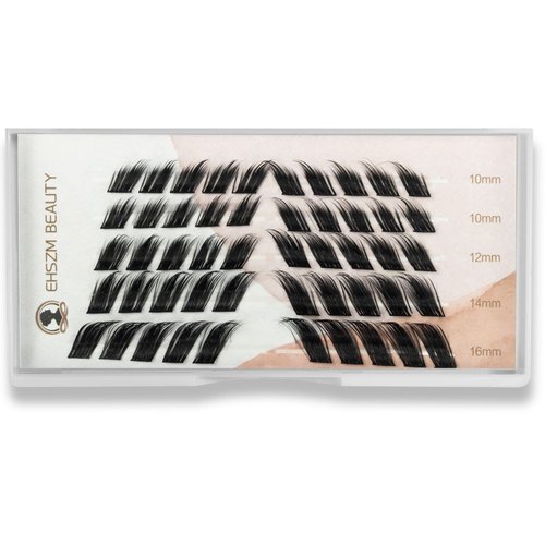 Wispy lash Clusters, D-Curl Individual Lash Extensions Ultra Soft & Feathery Natural-Looking, Lightweight lashes & Easy to Apply with Premium Effect [EHSZM Beauty]