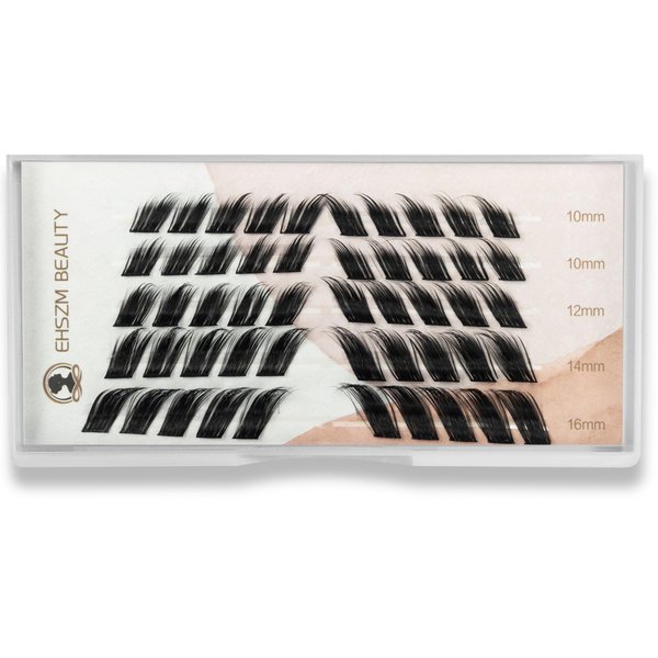 Wispy lash Clusters, D-Curl Individual Lash Extensions Ultra Soft & Feathery Natural-Looking, Lightweight lashes & Easy to Apply with Premium Effect [EHSZM Beauty]