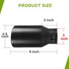 AUTOSAVER88 3 Inch Inlet Exhaust Tip, 3" Inlet 4.5" Outlet 9" Overall Length Black Powder Coated Finish Stainless Steel Exhaust Tip for 3" Outside Diameter Tailpipe, Rolled Edge, Bolt On, Universal
