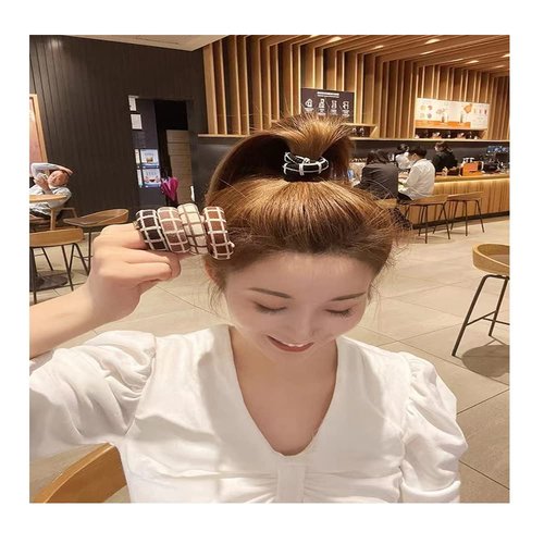 Ponytail Holders for Thick Hair, Elastic Plaid Hair Ties No Damage Seamless Elastic Hair Bands Hair Elastics for Women's Hair Accessories for Girls Women