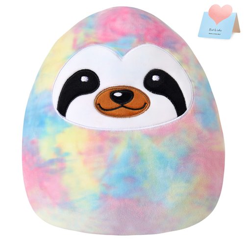 Sloth Stuffed Animals Plush Plushie Original Rainbow Soft Cute Sloth Pet Pillow Squishy Christmas Birthday Hoilday Decor Gift for Boys Girls