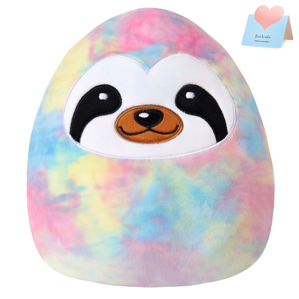 Sloth Stuffed Animals Plush Plushie Original Rainbow Soft Cute Sloth Pet Pillow Squishy Christmas Birthday Hoilday Decor Gift for Boys Girls