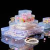 Qeirudu 24 Pcs Small Plastic Containers with Lids - Mini Plastic Craft Storage Boxes with Hinged Lids Clear Bead Organizer for Jewelry Findings and Art Supplies (4 Mixed Sizes)
