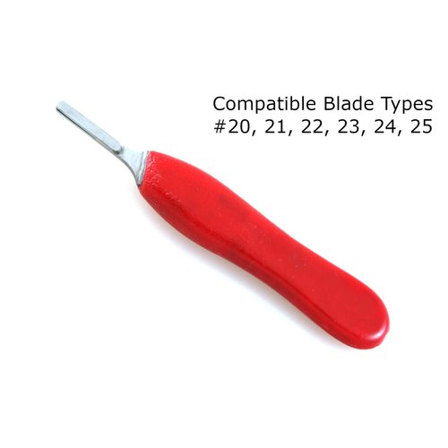 Excel Scalpel Handle #6 Red Plastic Grip - fitting surgical blades #20 thru 25