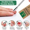 Skellax 4PCS Cuticle Pusher Double Ended Sharp Edge Spoon Shaped Set, Salon Quality Stainless Steel Metal Manicure Pedicure Nail Polish Remover Cleaner Tools for Fingernails Toenails