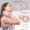 100% Mulberry Silk Hair Scrunchies Silk Elastic Hair Tie Without Hair Damage 3 Pcs , Peacock Blue & Pink & Black