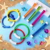 YUJUN 18PCS Pool Diving Swimming Toys, Summer Underwater Game Toys with Pool Fishes Dive Sticks Rings Gems Storage Bag for Kids Swim Birthday Party Favors