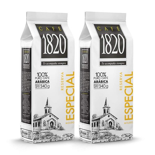 Café 1820 Special Reserve, Premium Costa Rican Ground Coffee, 100% Arabica, Medium/Dark Roast, High Altitude Blend with Aroma & Fruity Notes, 12 oz (2 Pack)