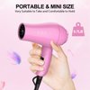 Portable Travel Hair Dryer,Mini Lightweight Dual Voltage Blow Dryer 1200W with Folding Handle,Blowdryer with One Concentrator