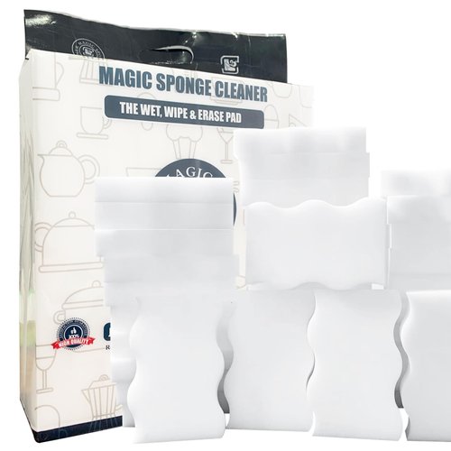 Foamworld 70 pcs Magic Sponges Eraser, 2X Density Melamine Sponge, Household Kitchen Cleaning Sponge for Dishes, Bathroom, Bathtub, Car, Toy (4.3 x 2.8 x 0.8 in)