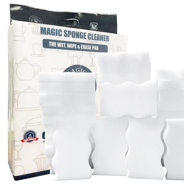 Foamworld 70 pcs Magic Sponges Eraser, 2X Density Melamine Sponge, Household Kitchen Cleaning Sponge for Dishes, Bathroom, Bathtub, Car, Toy (4.3 x 2.8 x 0.8 in)