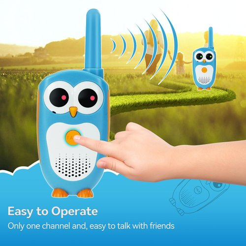 Retevis RT30 Kids Walkie Talkies, Toddler Toys for 3-5 Year Old Boys Girls, Small Owl Toy Walkie Talkie for Kids, Easy to Use, LED Eyes, Christmas Holiday Toy Gifts, Indoor Role Play(Blue,2 Pack)