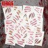 ROMROC 110PCS Fake Scars Halloween Temporary Tattoos 3D Temporary Makeup Kit Horror Zombie Wound Bloody Tattoos Fake Stitches Tattoos for Women Men Kids Halloween Party Pranks 15 Sheets (5A Size)