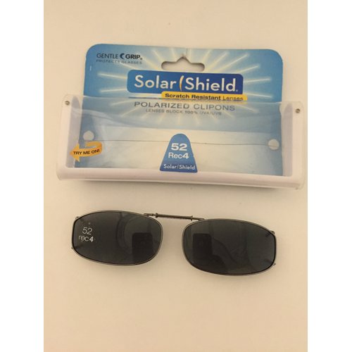 2 Pairs Solar Shield Driving Lens 52 Rec 4 Frame Polarized Clip on Sunglasses 100% Uva/uvb Protection