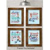 Mermaid Set Art Prints - Beautiful Beach Decor, Nursery Room Cute Print, Mermaid Kids Bathroom Display, Inspirational Quote Children Room Gift, Set of 4 Photos - 8x10 Unframed Art Prints Posters