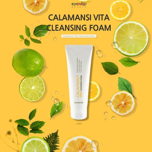 eyeNlip Calamansi Vita Cleansing Foam – 4.23 oz (120ml) – Brightening Vitamin-Infused Korean Face Wash for Oily Skin – Deep Cleanser for Blackheads, Pore Care, and Hydration