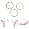 3pcs Rhinestone Bridal Hair Clip,Wedding Metal Hair Pins, Round Circle Hair Clips Bobby Pin Ponytail Holder Hair Accessories for Women