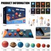 Wooden Solar System Model Board，Kids Solar System with Astronauts ，Montessori Planet Toys,Educational Planets Balls,Preschool Learning Puzzle，Space Knowledge Flash Cards Learning Toys for Kids