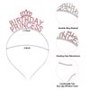 YARIEW Birthday Crown for Women Girls Birthday Princess Headband Rhinestone Alloy Birthday Crown Birthday Girl Headband Tiara Happy Birthday Princess Crown Happy Birthday Party Decorations，Pink