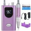 Delanie Professional Nail Drill Machine 35000 RPM, Portable Nail Drill for Acrylic Nail Gel Nail, Rechargeable Electric Nail File Efile Nail Drill, Home and Salon Use Nail Tool (Purple)