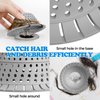 zaa Bathtub Drain Hair Catcher, Silicone Collapsible 3 Pack Drain Protector for Pop-Up and Regular Drains of Shower, Bathtub, Tub, Bathroom, Sink, Green Grey Blue