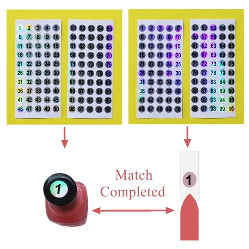 Nail Swatch Sticks with Ring for Nail Color Display Nail Art Supplies Nail Practice Samples (100pcs, transparent)