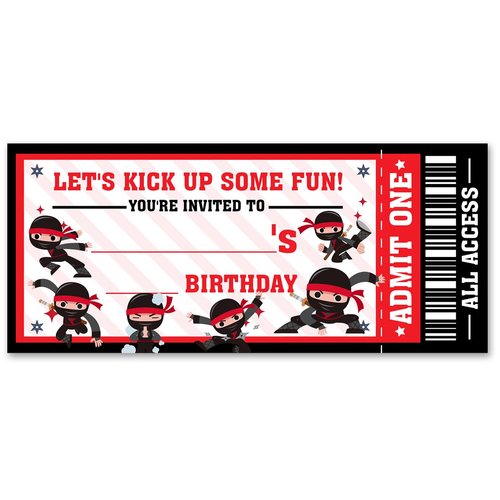 VAHATAN Ninja Birthday Party Invitations 20 Pack Ninja Ticket Invitations with Envelopes Invites Cards for Birthday Party