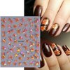 6sheets Fall Nail Stickers for Nail Art 3D Self Adhesive Maple Leaf Nail Art Stickers with Tweezers Fiery Red Maple Leaves Nail Decals Autumn Nail Design Stickers for Women Girl DIY Nail Decoration