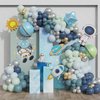 Outer Space Birthday Decorations 150 pcs Universe Astronaut Theme Balloons Arch Kit Navy Blue Sea Blue Pastel Blue Latex Balloons For Boys Kids Birthday Party Baby Shower Decor