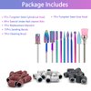 BQAN Nail Drill Bits, 10Pcs 3/32 in Carbide Professional Drill Bit Set for Nail Tech, Remove Acrylic Gel Nails, Manicure with 75Pcs File Sanding Bands (#80#120#180 Grits)