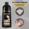 COSMTEK Black Hair Dye Shampoo 3 in 1 for Gray Hair, Hair Color shampoo for Women, Natural Shampoo Hair Dye-100% Grey Hair Coverage/Herbal Ingredients-17.6 OZ