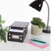 Snap-N-Store Index Card Holder Storage Box - Collapsible Organizer Box fits 1100 Flash Cards - Business, Recipe, or Note Card - 3 x 5, 1 Pack, Black