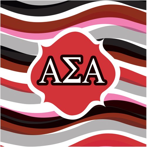 Creative Converting 50 Count Alpha Sigma Beverage Napkins, Red/Black