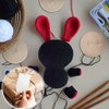 Threehoney 24 Pcs Crochet Doll Stand Wooden Knitted Doll Display Stand Single Double Steel Needle Doll Holder Felting Animal Doll Toy Wooden Base Support Action Figure Stand