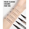 Microblading Eyebrow Pencil-Waterproof Eye Brow Pen 2-in-1 Dual-Ended Eyebrow Pen with 4-Fork-Tip & Ultra Precise Brush-Tip,Long Lasting Brow Pencil for Women Natural Looking Brow Makeup-01Light Brown