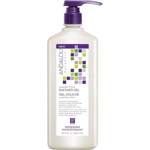 Andalou Naturals Mind & Body Refreshing Shower Gel, Lavender Thyme, 32 Ounce