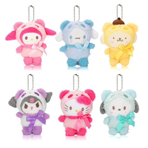 Teluhui 6Pcs Kitten Anime Plush Set, 6 Inch Kawaii Plush with Hook Cute Japanese Cartoon Plush Stuffed Animals Plushies Gift for Room Decor for Girls Boys Fans