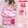 Lash Clusters Kit with Self Adhesive Pearl Stickers Fluffy Lash Clusters Left Right Lash Extension Kit with Bond Seal Eyelash Kit Gift Set with Drawstring Bag Portable Starter Kit Birthday Gift Women