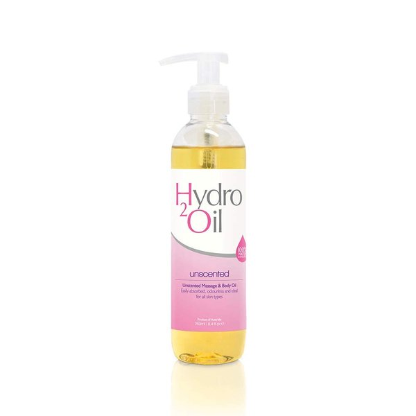 Hydro 2 Oil Unscented Massage Oil 8.4 fl oz - Water Dispersible Formula with Jojoba and Grapeseed Oil Enriched with Vitamin E