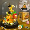 Topdear Flower Bouquet Building Set with LED String Light, Bee Flowers Botanical Collection, 588 Pcs Mini Bricks Building Blocks Toy for Boys Girls, Adults, Gift for Birthday, Christmas, Mother's Day
