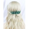 Brihasory Bride Wedding Hair Comb Rhinestone Bridal Hair Accessories Flower Hair Piece Party Prom Valentine Day Side Comb Crystal Hair Clips for Women and Girls Hair Decoration(Green)