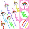 24 Rainbow Birthday Party Supplies Drinking Party Straw for Rainbow Party Favors Decor
