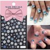 5D Embossed Christmas Laser Nail Stickers for Nail Art Holographic Blue White Snowflake Self-Adhesive Nail Decals Winter Bronzing Nail Art Supplies Christmas Acrylic Nail Art Stickers for Women Kit