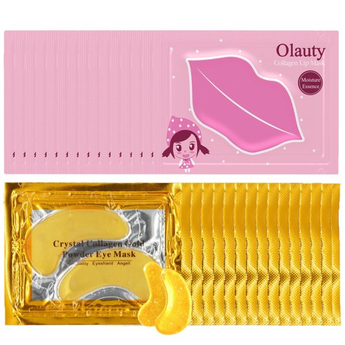30 Pairs Lip Mask & Under Eye Mask Set, Christmas Gifts for Womens, 24K Gold Under Eye Patches, Collagen Skin Care for Puffy Eyes, Dark Circles and Dry Lips, Masks for Moisturizing & Smooth Wrinkles