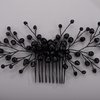 Chargances Bridal Black Crystal Hair Comb Gothic Black Hair Vine Side Comb Rhinestone Hair Accessory Wedding Headpiece Prom Party Festival for Women and Girls(Style 4)