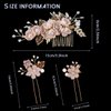 BOYIVI 4 Pieces Bridal Floral Hair Comb and Pins, Pink Alloy with Rhinestones, Plump Smooth Pearl and Fake Petal Wedding Hair Accessories for Brides, Bridesmaids, Women, Girls