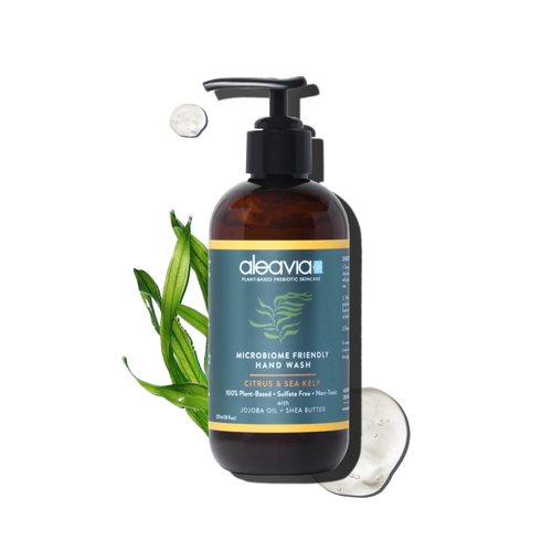 Aleavia – Microbiome Friendly Hand Wash – Citrus & Sea Kelp Microbiome Friendly Cleanser – Vegan, Plant-Based Formula Packed with Prebiotics – 8 oz.