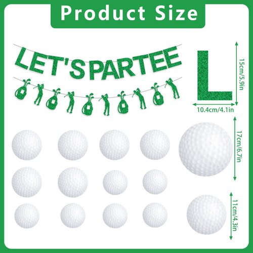 Gameza Golf Party Decorations - 14PCS Let's Partee Golf Theme Decorations Golf Banners Mini Golf Hanging Swirls Party Decorations Golf Birthday Party Decorations for Men Bachelor Party Decorations